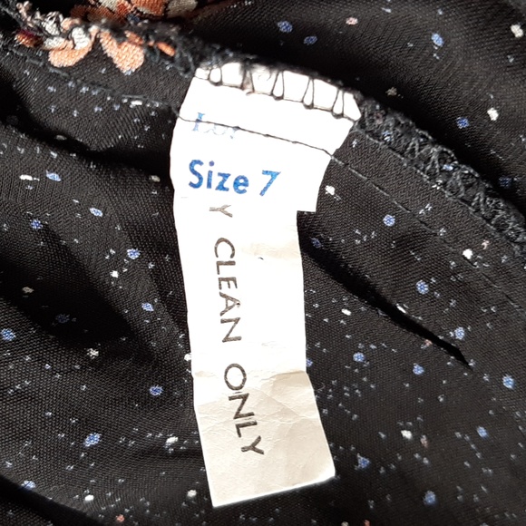 Vintage Sheer Polyester Strapless Waterfall  Floral Dress - Picture 8 of 9